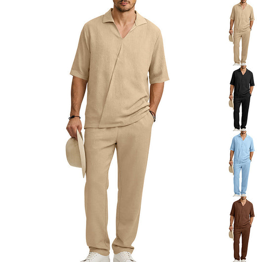 Traje Ejecutivo de Manga Corta con Solapa y Pantalón