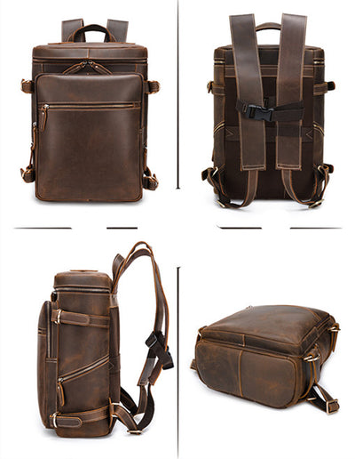 Bolsa para Laptop de Cuero Crazy Horse 16 Pulgadas - Gran Capacidad Estilo Retro - Image 15