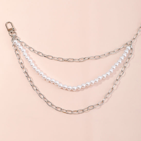 Cadena de Cintura Perla Yoga Minimalista - Accesorio Versátil y Elegante