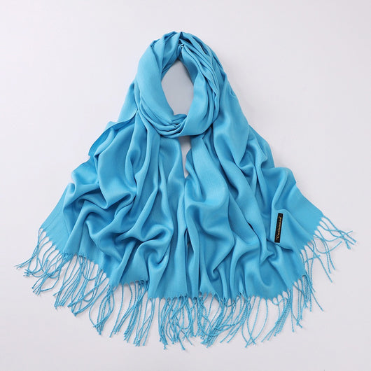 Bufanda Larga de Cashmira Suave - Color Liso para Otoño e Invierno - Image 22