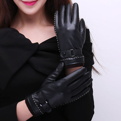 Guantes de Ciclismo Impermeables de Piel de Oveja Lavada con Pantalla Táctil - Image 3