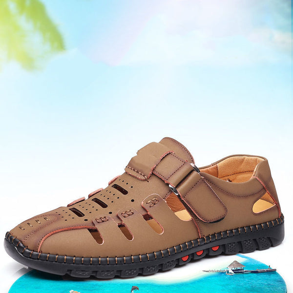Zapatos Casuales de Cuero para Hombre con Diseño Calado Transpirable