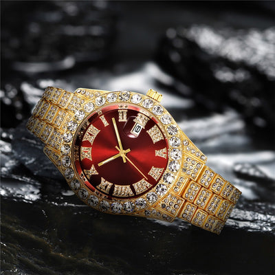 Reloj de Pulsera Hombre Acero Diamante con Calendario Movimiento Cuarzo - Image 8