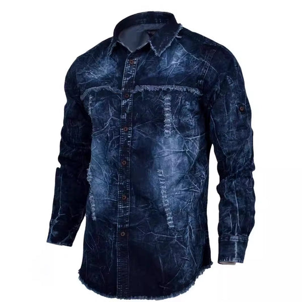 Camisa Vaquera Manga Larga Slim Fit para Hombre