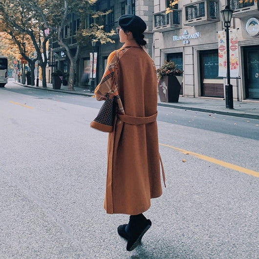 Chaqueta Retro de Lana a Cuadros con Costura Gruesa y Cálida para Mujer - Image 11