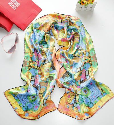 Pañoleta Larga de Satén Crepe para Mujer 160x45 cm - Image 6