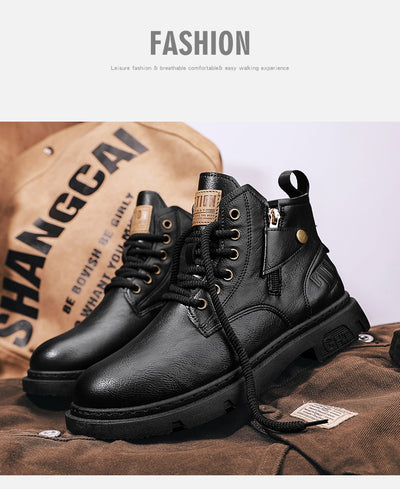 Botas Martin Altas Estilo Retro Británico para Hombre - Image 11