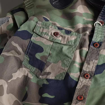 Camisa Overol Camuflado Lavado Clásico Manga Larga para Hombre - Image 4