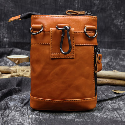 Bolsa de Cuero Crazy Horse para Hombre - Bandolera Cruzada Vintage - Image 4