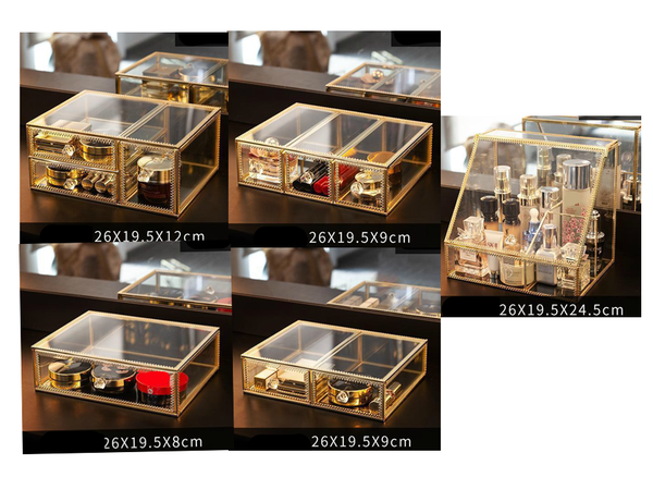 Organizador de Cosméticos con Caja de Almacenamiento de Cristal Antipolvo - Image 7