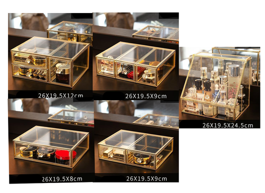 Organizador de Cosméticos con Caja de Almacenamiento de Cristal Antipolvo - Image 7