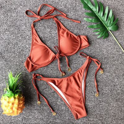 Bikini Enterizo con Moneda Dorada y Soporte Underwire - Image 15