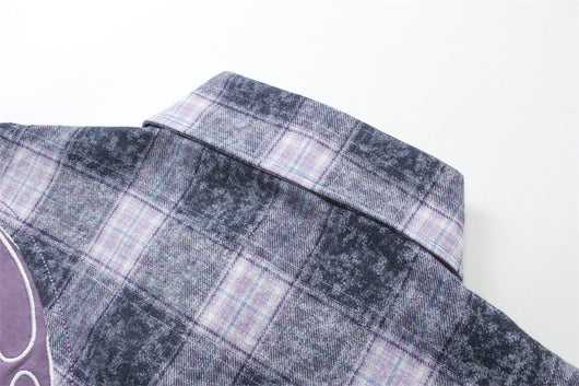 Camisa Cuadriculada Bordada de Manga Larga para Hombre Primavera Otoño - Image 20