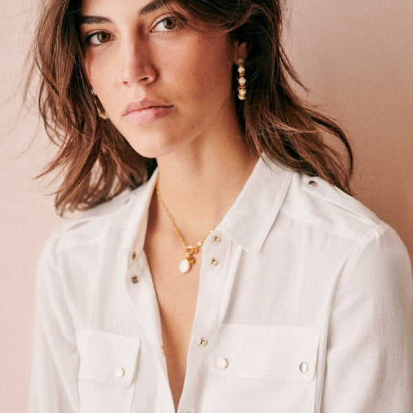Blusa de Seda Francesa Elegante para Verano - Colores Lisos
