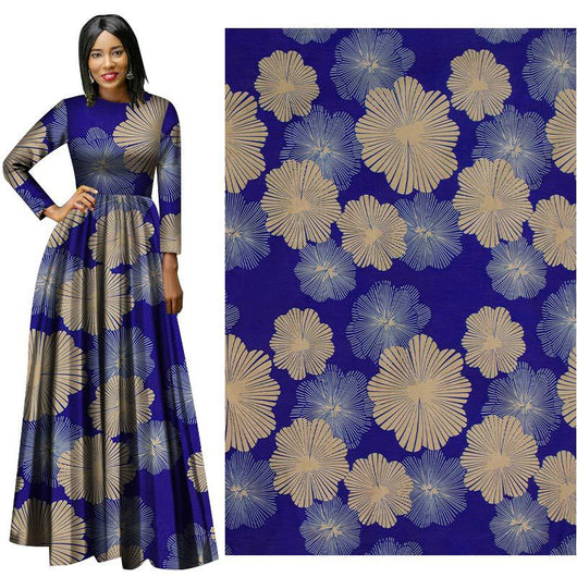 Tela Estampada Africana de Algodón Puro con Diseño Batik Floral - Image 7