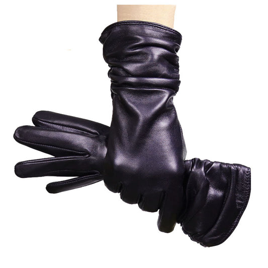 Guantes de Cuero Gamuza Premium para Mujer con Puño Extendido - Image 2