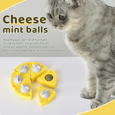 Pelotas de Catnip Adhesivas con Forma de Queso para Gatos