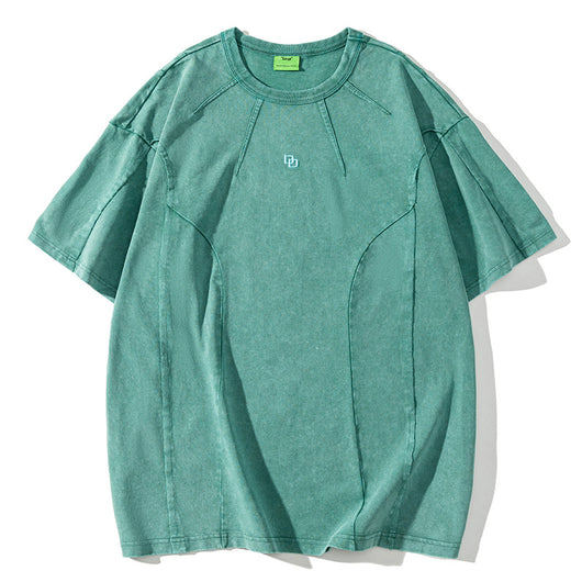 Playera Patchwork Lavado Americano de Manga Corta para Hombre - Image 9