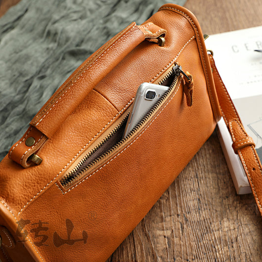 Bolsa Satchel de Cuero Curtido al Vegetal con Acabado Vintage - Image 12
