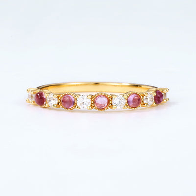Anillo de Plata 925 Chapado en Oro con Amatista y Circonia Cúbica para Mujer - Image 9