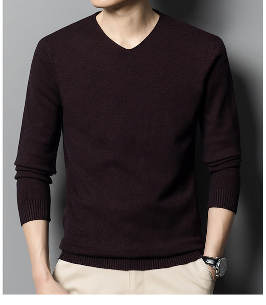 Suéter Tejido Cuello V para Hombre - Prenda Base Otoño Ejecutiva - Image 17