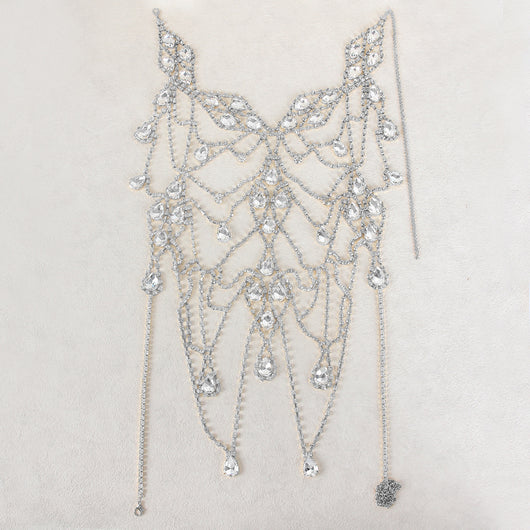Cadena de Cuerpo Multicapa con Cristales - Accesorio Elegante para Pecho - Image 2