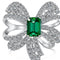 925 Sterling Silver High-Grade Emerald Bow Stud Earrings Women DY120783SWWG8