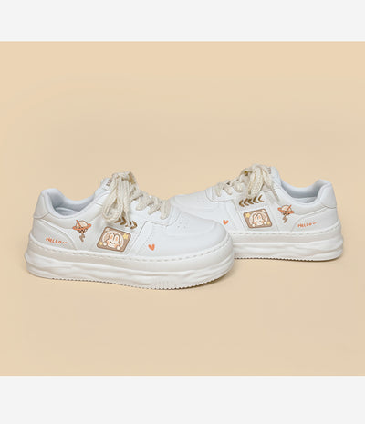 Zapatos Escolares de Plataforma en Cuero Blanco para Niñas - Image 10