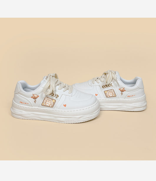Zapatos Escolares de Plataforma en Cuero Blanco para Niñas - Image 10