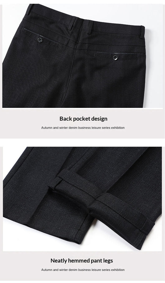 Pantalones de Vestir Rectos para Hombre - Elegancia Casual Otoño Invierno - Image 16