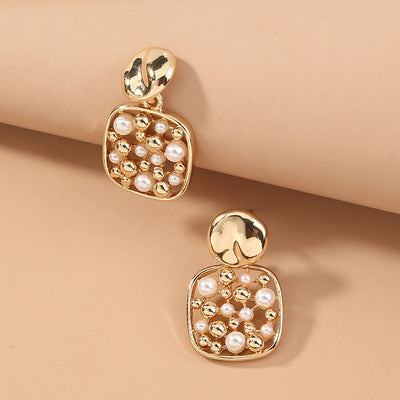 Aretes de Perla con Corte Cuadrado - Image 11
