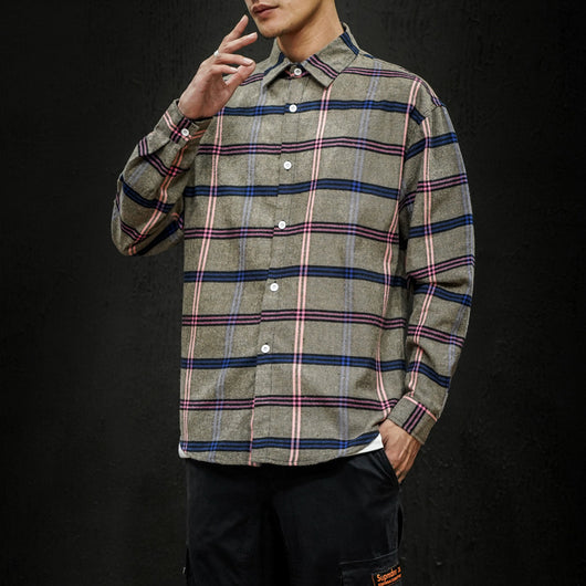 Camisa a Cuadros Entallada de Manga Larga con Botones - Image 12