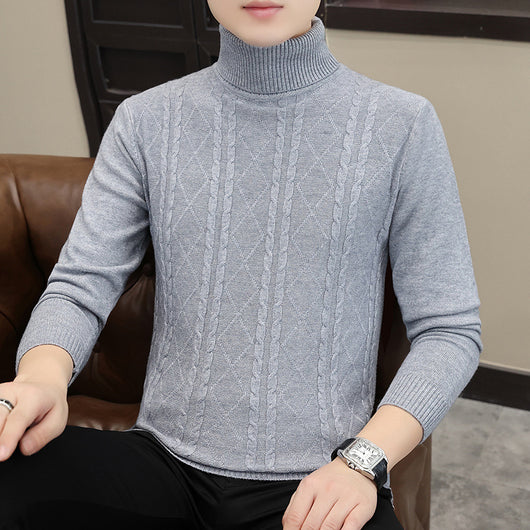 Suéter de Cuello Alto para Hombre con Tejido Trenzado - Image 6
