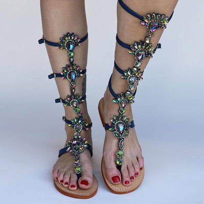 Sandalias Romanas Planas con Strass para Mujer - Estilo Verano - Image 11
