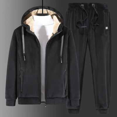Conjunto de Sudadera y Pantalón de Terciopelo Silver Fox Talla Grande - Image 3