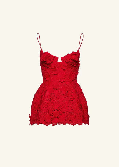 Vestido Sling Estampado Rojo Elegante y Sensual - Image 3