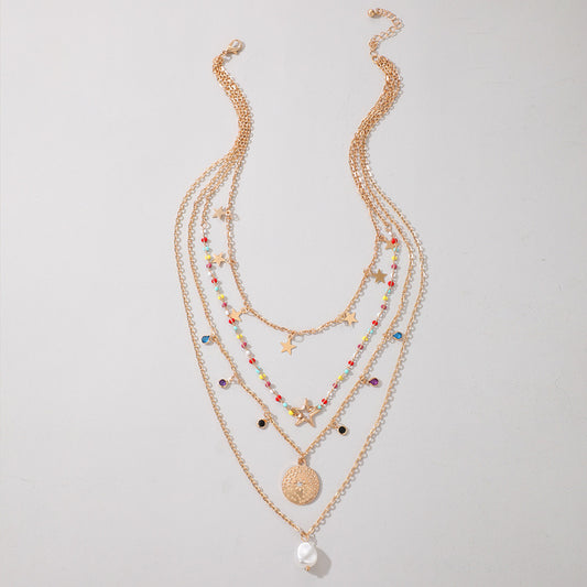Collar Colgante Estrella de Perlas de Arroz Multicolor - Image 2