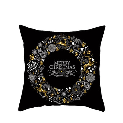 Funda de Almohada Navideña con Diseño de Ciervo y Patrón Geométrico - Image 60