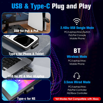 Auriculares Gaming Inalámbricos Bluetooth 2.4G para E-sports - Image 5