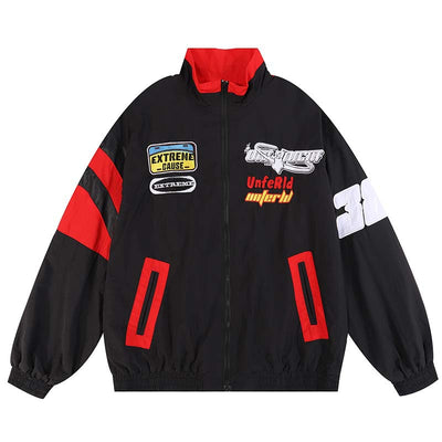 Chaqueta Motociclista Casual Suelta con Cuello Mao para Hombre