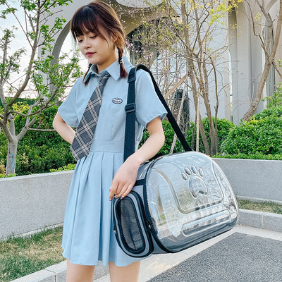 Mochila Escolar Transparente para Mascotas - Diseño Portátil para Gatos - Image 12