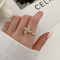Copper Rotating Ring Micro Inlaid Fashion Lady Ring Index Finger Ring Windmill Adjustable opening