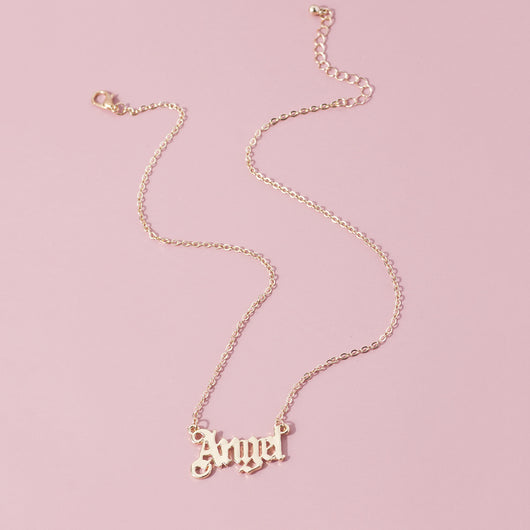 Collar de Letra Inglesa Cadena Clavícula - Image 13