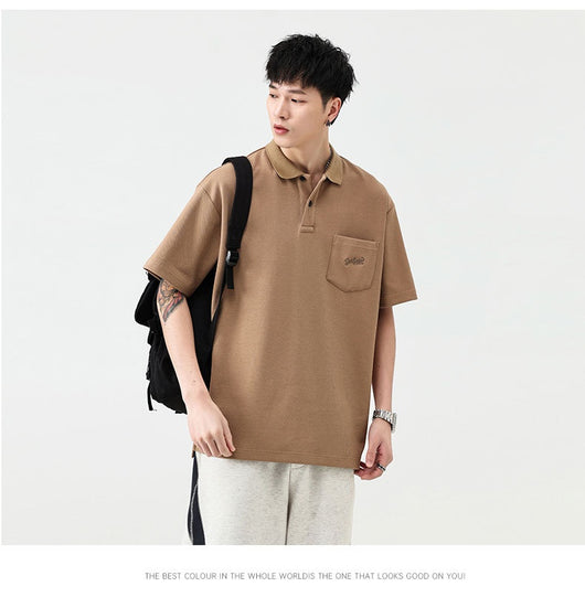 Polo Retro Estival Transpirable con Solapa Manga Corta para Hombre - Image 13
