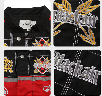 Chaqueta Suelta de Algodón con Contraste de Colores para Hombre - Image 16