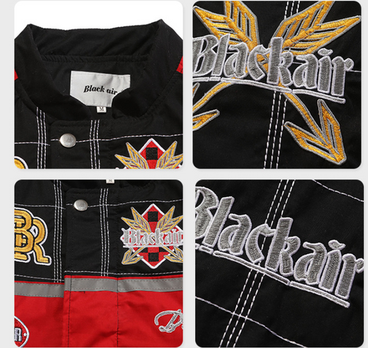 Chaqueta Suelta de Algodón con Contraste de Colores para Hombre - Image 16
