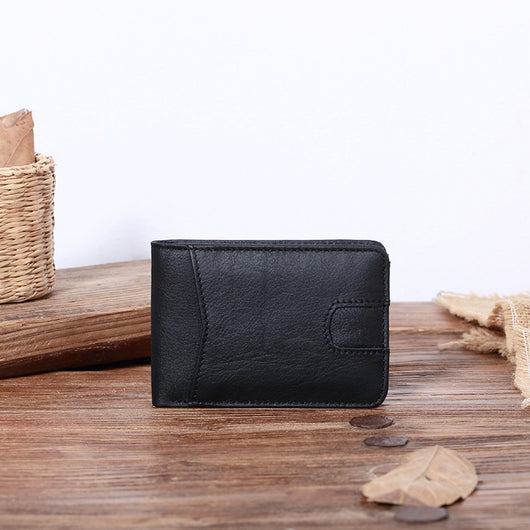 Billetera Corta de Cuero Engrasado para Hombre con Porta Tarjetas - Image 11