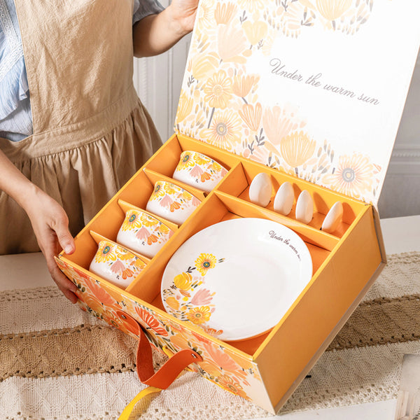 Juego de Vajilla de Cerámica con Cubiertos - Regalo Elegante
