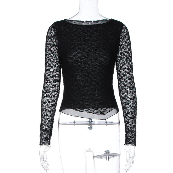 Blusa Manga Larga con Detalles de Encaje - Image 6
