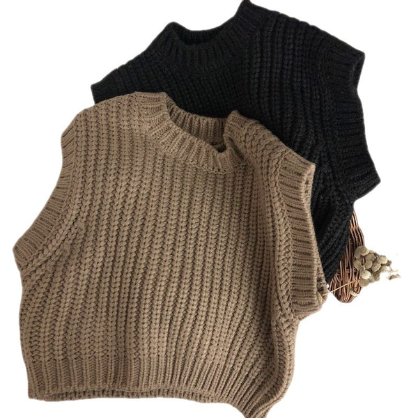 Suéter Pullover de Lana Gruesa a Rayas para Niños y Niñas